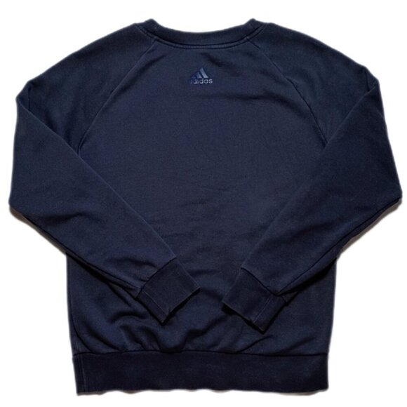 Adidas Women’s Blue Crew Neck Sweatshirt Size M Pullover Herzogenaurach Logo - Picture 2 of 12